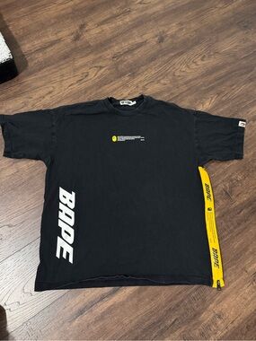 BAPE Black Graphic Logo Zip-Detail T-Shirt